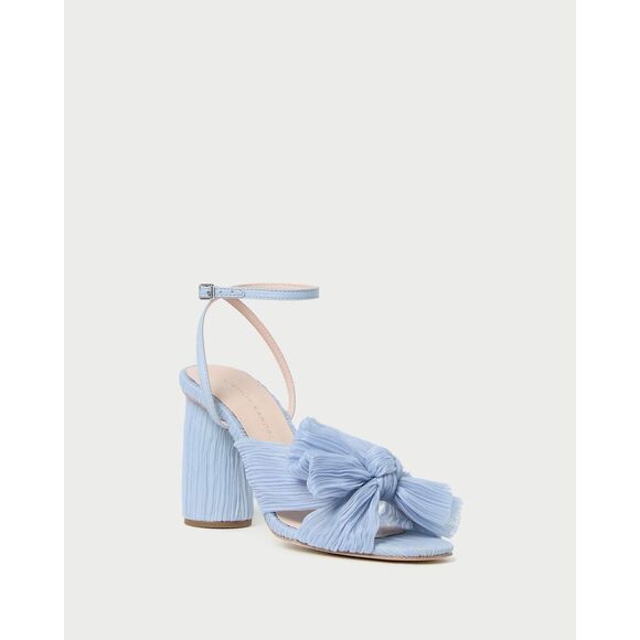 Loeffler Randall Camellia Blue Pleated Bow Heel Size 8 $395 - Picture 3 of 13